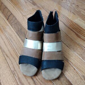Aerosoles color block Metallic Wedge Sandal